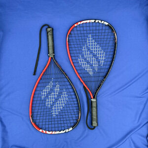Set of 2 Wilson Force Flame Racquetball Racquets Red Black 3 7/8 Grip